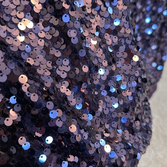 Purple long sleeve sequin bomber jacket, size Large - Picture 2 of 4